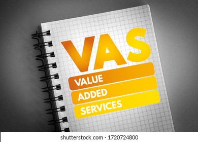 VAS - Value Added Services Acronym, Business Concept Background