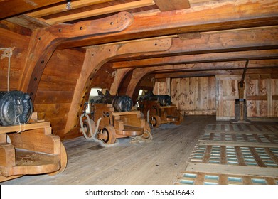 Vasa Ship Interior Deck Replica. Cannon Deck