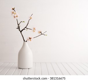 Vase with cherry blossom