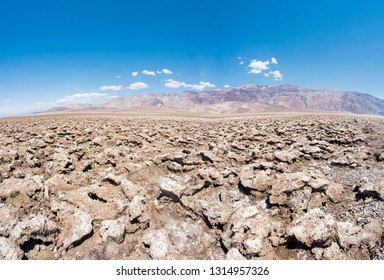 Vast salt desert of Devil's Golf Course in Death Valley National Park. California, USA