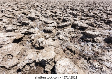 Vast salt desert of Devil's Golf Course in Death Valley National Park. California, USA