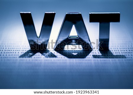 VAT alphabet letter on paper background