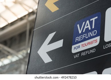 VAT Refund Sign In A Airport