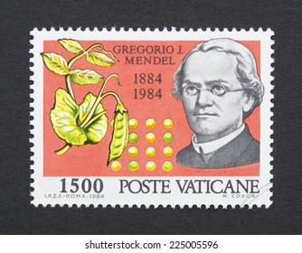 VATICAN CITY - CIRCA 1984: a postage stamp printed in Vatican City showing an image of Gregor Mendel, circa 1984. 
