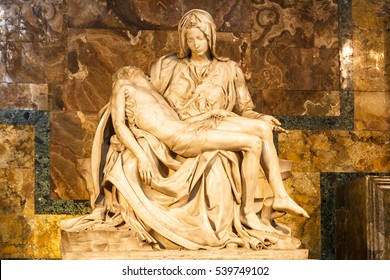 Vatican City, Vatican - December 12, 2016: Pieta sculpture at Saint Peter's Basilica in Vatican.