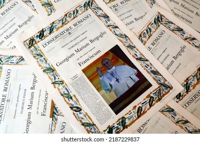 Vatican City, Holy See – March 13, 2013: Election Of POPE FRANCIS, Special Edition Of Official Vatican Newspaper L'Osservatore Romano Of March 13, 2013 At 8.30 P.m.