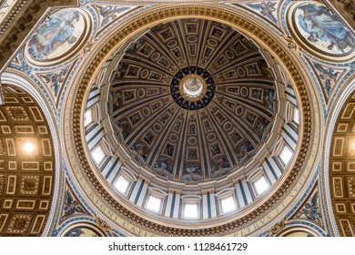 Ceiling Dome Inside Michelangelo Vatican Images Stock Photos