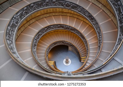 Vatican City, Vatican - March 03, 2014: This photo was taken at Vatican Museum at it's a register from Bramante Staircase.