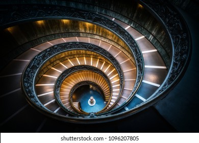 Vatican City, Vatican - Oct 5, 2017: Bramante Staircase in Vatican Museums in the Vatican City , Rome , Italy . The double helix staircase is is the famous travel destination.