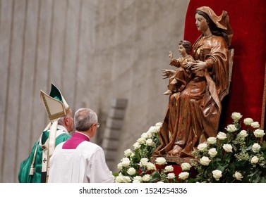 Vatican City, October 6, 2019. Pope Francis Celebrates A Mass For The Opening Of The Synod Of Bishops For The Amazon Region, In St. Peter's Basilica.