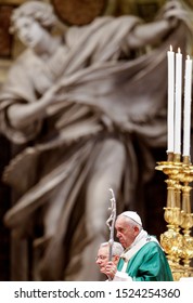 Vatican City, October 6, 2019. Pope Francis Celebrates A Mass For The Opening Of The Synod Of Bishops For The Amazon Region, In St. Peter's Basilica.