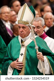 Vatican City, October 6, 2019. Pope Francis Celebrates A Mass For The Opening Of The Synod Of Bishops For The Amazon Region, In St. Peter's Basilica.