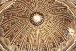 Vatican: Golden Ceiling Of The Dome Of Saint Peter's Basilica
