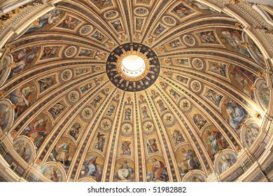 Vatican: Golden Ceiling Of The Dome Of Saint Peter's Basilica