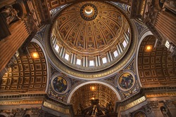Vatican Inside Ceiling Michelangelo's Dome Overview