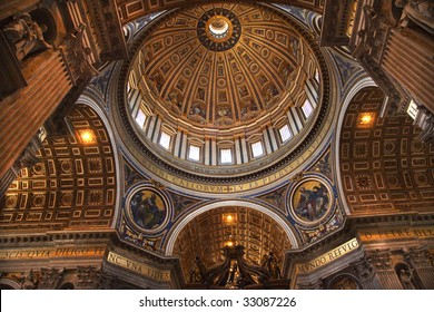 Vatican Inside Ceiling Michelangelo's Dome Overview