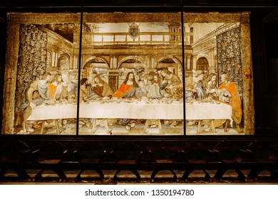 Vatican, Rome, Italy - March 13, 2015: The Last Supper masterpiece by Leonardo da Vinci in Vatican.