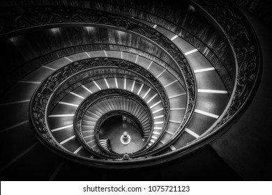 Vatican, Rome, Italy - Oct 5, 2017: Staircase in Vatican Museums in the Vatican City , Rome , Italy . The double helix staircase is is the famous travel destination of Vatican