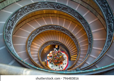Vatican Staircase At Christmas