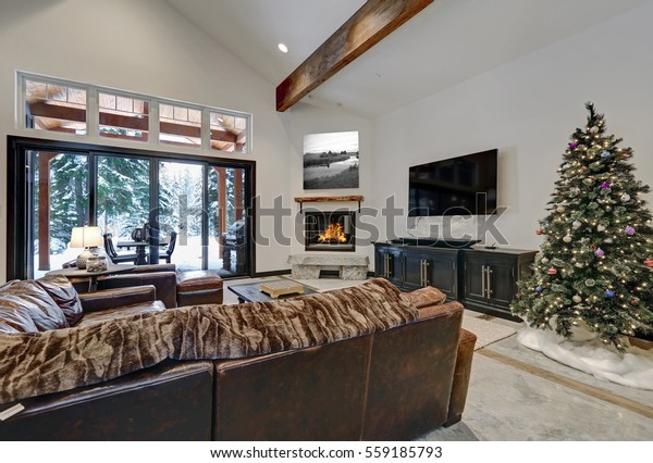 Vaulted Ceiling Living Room Accented Single Stock Photo Edit Now