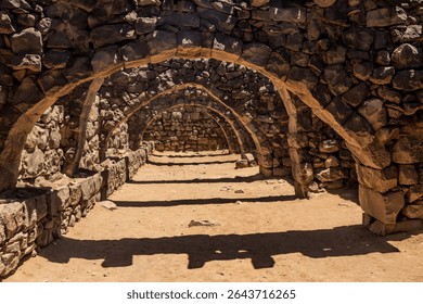 Vaults at Qasr al-Azraq castle in the eastern Jordan