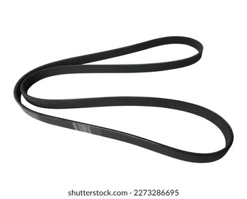 V-belt of the generator is isolated on a white background. car spare parts