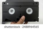 VCR with old VHS tapes and remote control