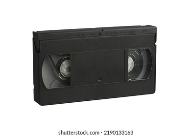 VCR Tape And VHS Video Cassette On White Background.