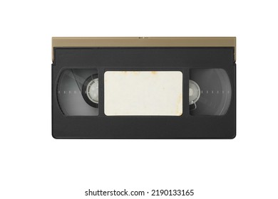 VCR Tape And VHS Video Cassette On White Background.