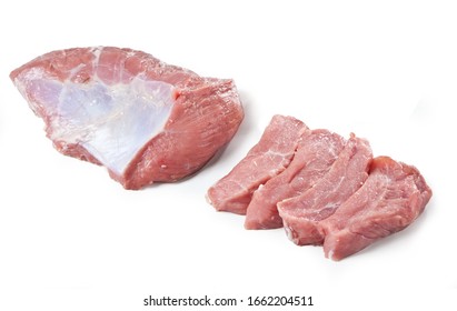 Veal Brisket - Raw Meat - Isolated On White Background