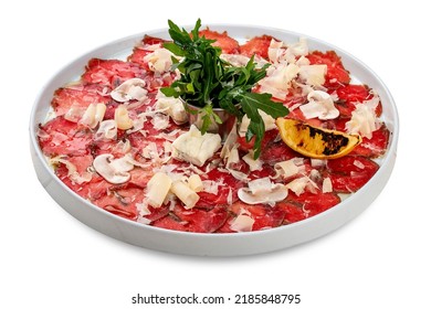 Veal Carpaccio With Parmesan Cheese And Mushrooms