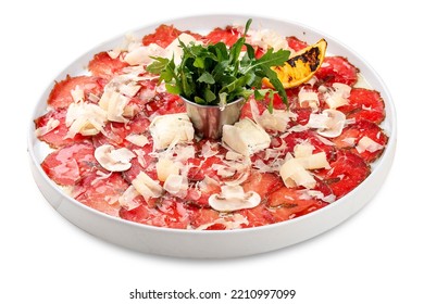 Veal Carpaccio With Parmesan Cheese And Mushrooms