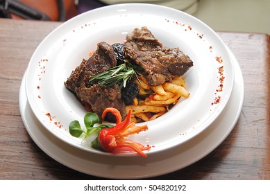 Veal Cheeks With Pasta