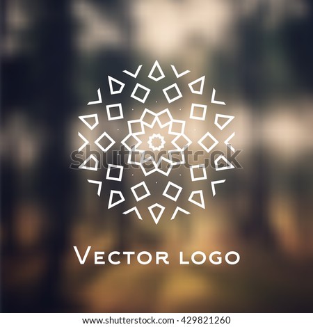 Vector abstract geometric icon, logo isolated on blurred background. Decorative element, artefact.