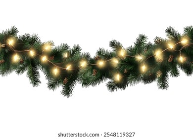 Vector Christmas garland on an isolated on white background - Powered by Shutterstock