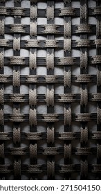 Vector fabric texture. Distressed texture of weaving fabric. Grunge background. Abstract halftone vector illustration. Overlay to create interesting effect and depth. Black isolated on white. EPS10.