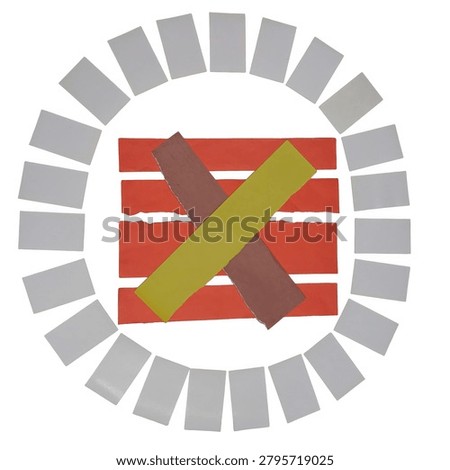 Vector icon of a red circular target with white and gray concentric circles, minimal style