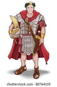 Vector Illustration Roman Soldier Without Background Stock Photo ...