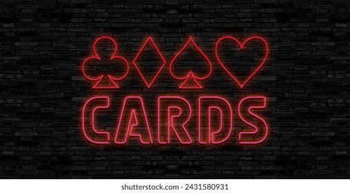 Vector realistic isolated neon sign for Blackjack cards for decoration and covering on the wall background. Concept of casino and gambling. - Powered by Shutterstock