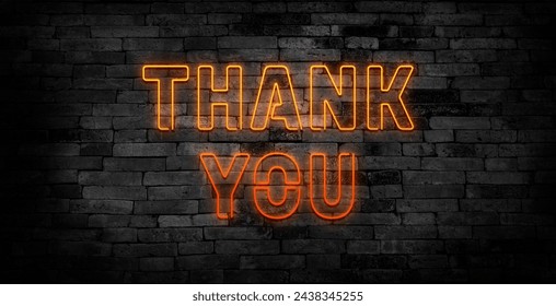 Vector realistic isolated neon sign of Thank You lettering for decoration and covering on the wall background. - Powered by Shutterstock