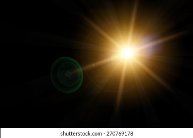 Vector star, sun with lens flare on dark background - Shutterstock ID 270769178