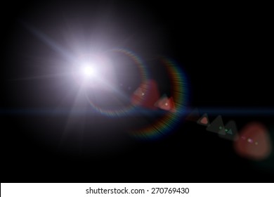 Vector star, sun with lens flare on dark background - Shutterstock ID 270769430