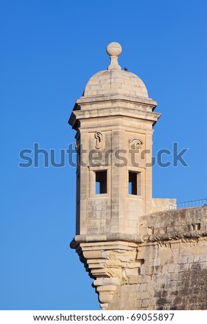 Vedette tower over Grand Harbour at Senglea fortress. Malta Stock fotó © 