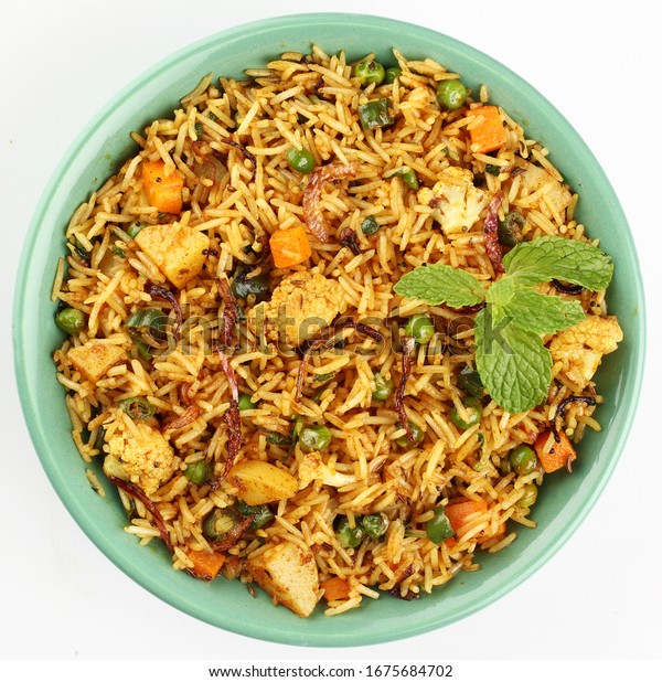 Veg Biryani Veg Pulav Fried Rice Stock Photo 1675684702 | Shutterstock