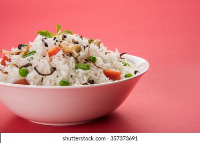 Veg Biryani Veg Pulav Served Round Stock Photo (Edit Now) 357373715