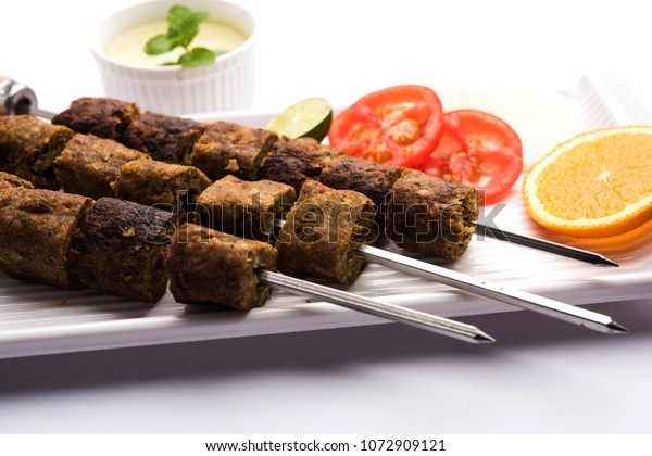 Veg Seekh Kabab Served Green Salad Stock Photo 1072909121 | Shutterstock