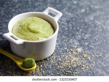 Vegan Almonds Mayonnaise With Wasabi, Copy Space