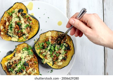 Vegan Baked And Stuffed Acorn Squash