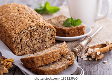 Vegan Banana Carrot Bread With Oats And Nuts