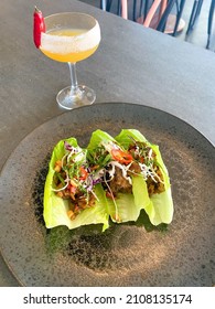 Vegan Beef Lettuce Cups And Cocktail